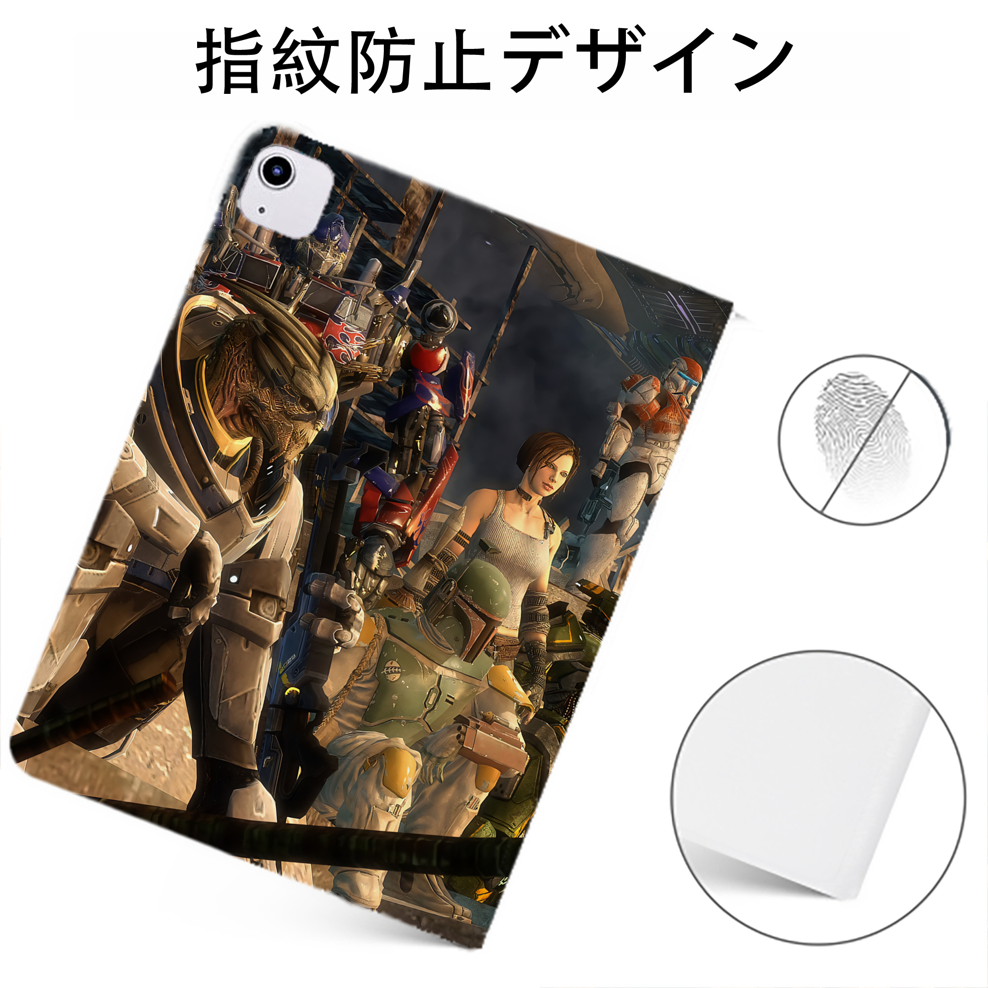 （画像用） Transformers トランスフォーマー IPadケース ペンホルダー付き ブックスタイルデザイン
